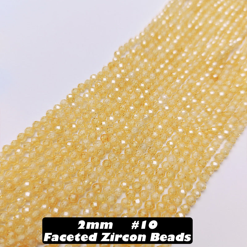 2mm Faceted Zircon Beads