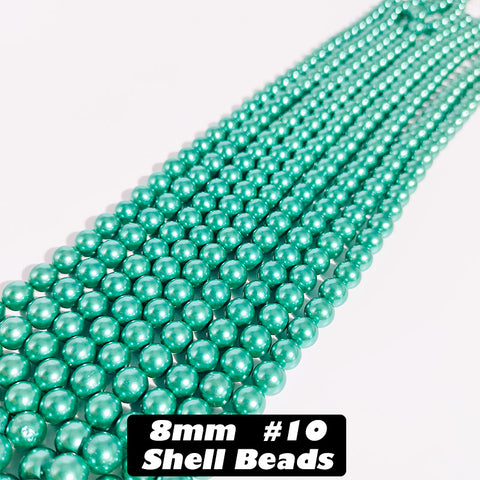One Strip 8mm Shell Beads