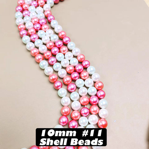 One Strip 10mm Shell Beads