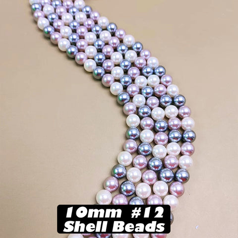One Strip 10mm Shell Beads
