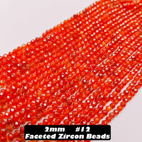 2mm Faceted Zircon Beads