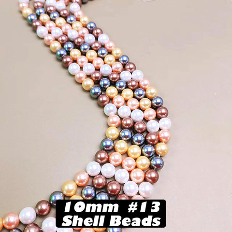 One Strip 10mm Shell Beads