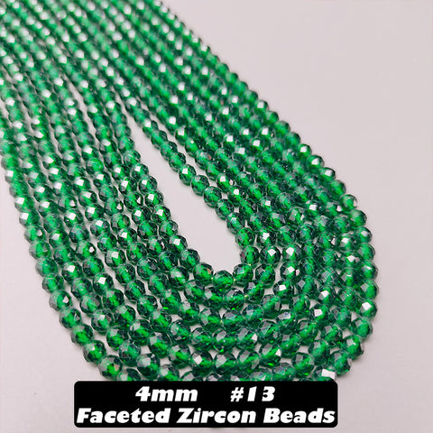 4mm Faceted Zircon Beads