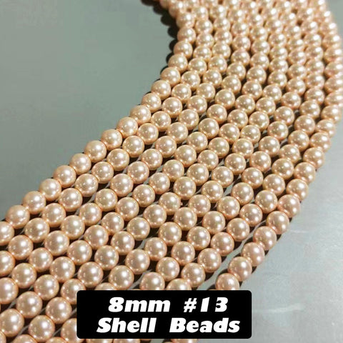 One Strip 8mm Shell Beads