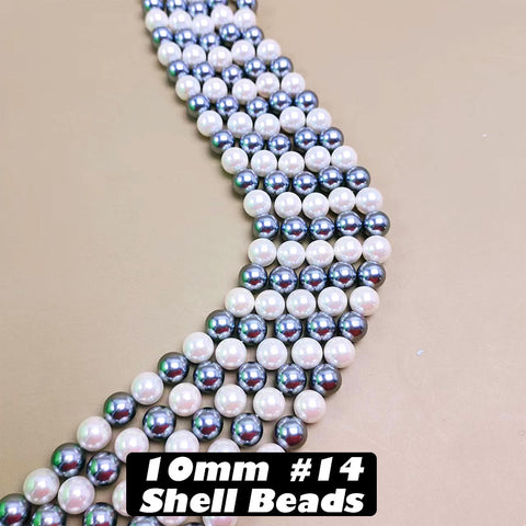 One Strip 10mm Shell Beads