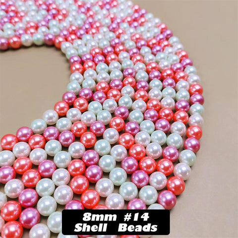 One Strip 8mm Shell Beads