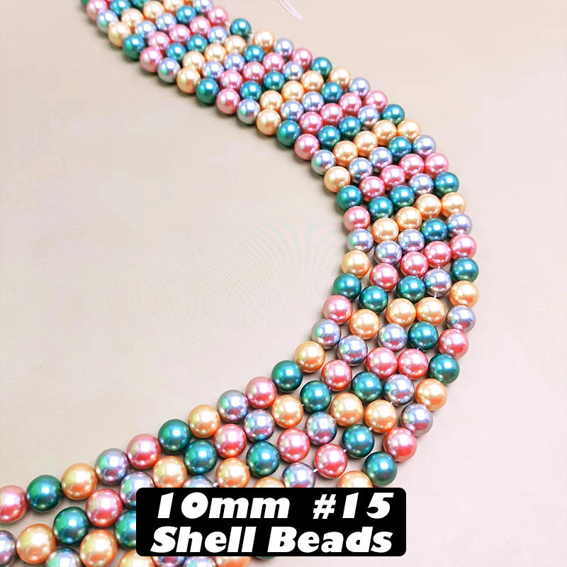 One Strip 10mm Shell Beads