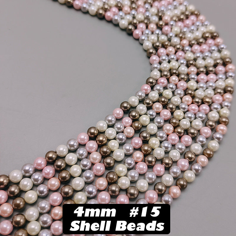 One Strip 4mm Shell Beads