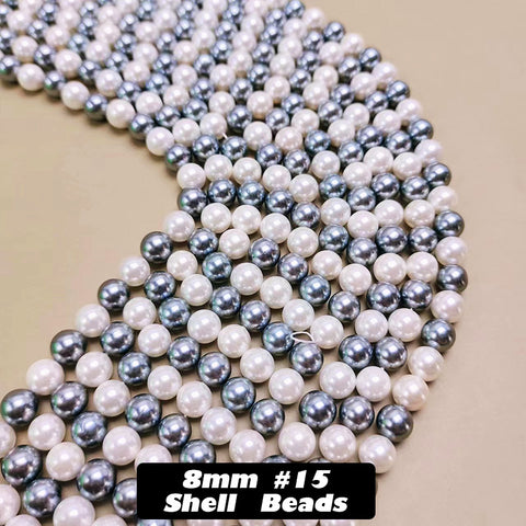 One Strip 8mm Shell Beads