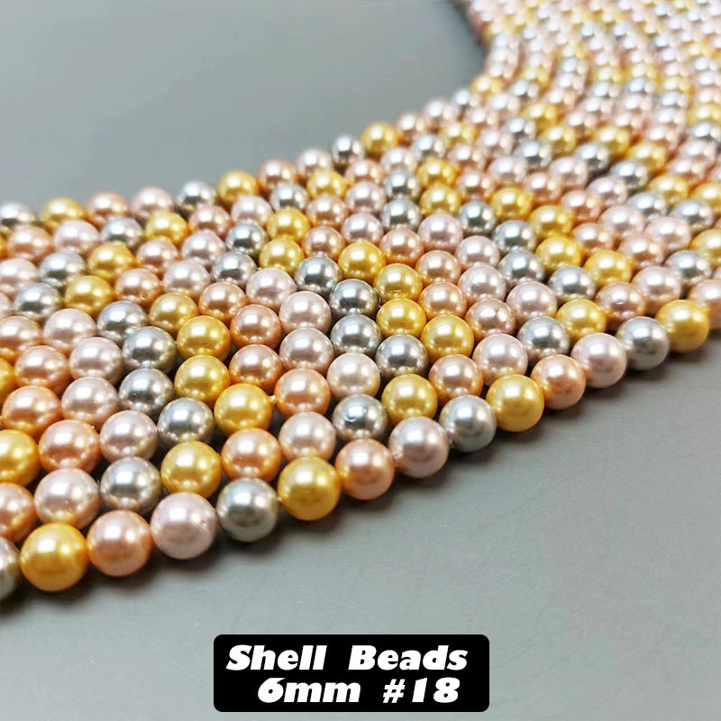 One Strip 6mm Shell Beads