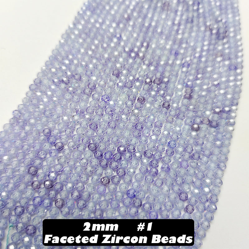 2mm Faceted Zircon Beads