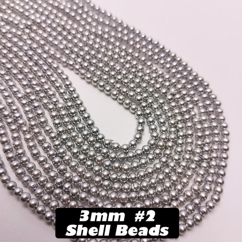 One Strip 3mm Shell Beads