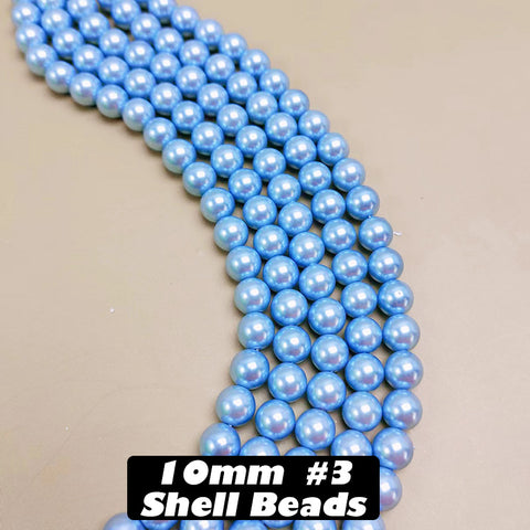 One Strip 10mm Shell Beads