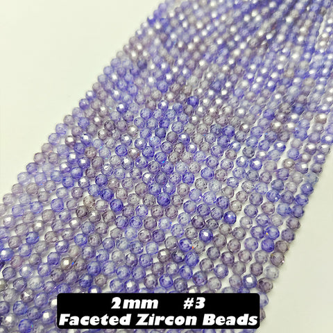 2mm Faceted Zircon Beads