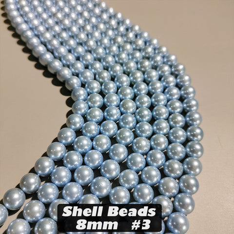 One Strip 8mm Shell Beads