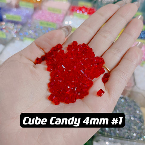 Cube Candy Beads Glass Disco Beads