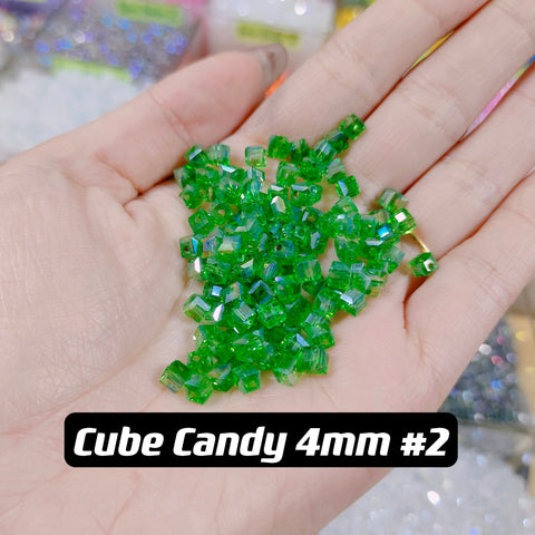 Cube Candy Beads Glass Disco Beads
