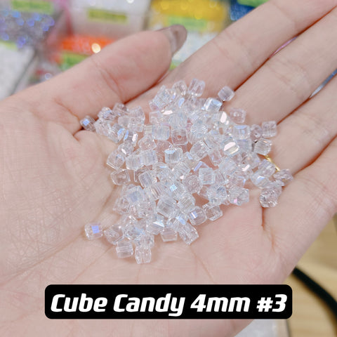 Cube Candy Beads Glass Disco Beads