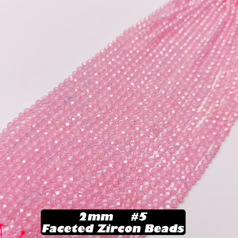 2mm Faceted Zircon Beads