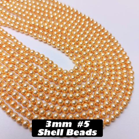 One Strip 3mm Shell Beads