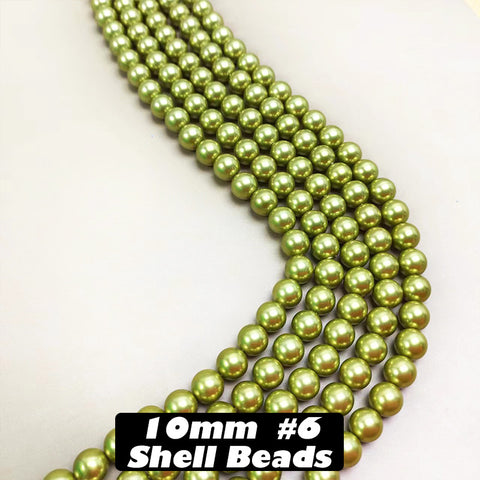One Strip 10mm Shell Beads