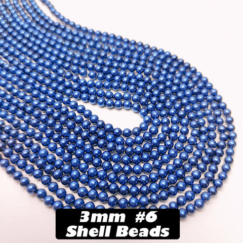 One Strip 3mm Shell Beads