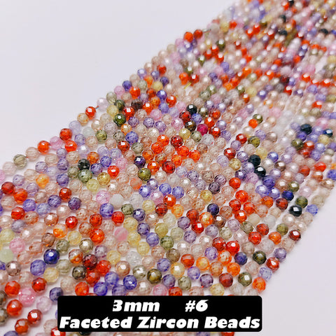 3mm Faceted Zircon Beads