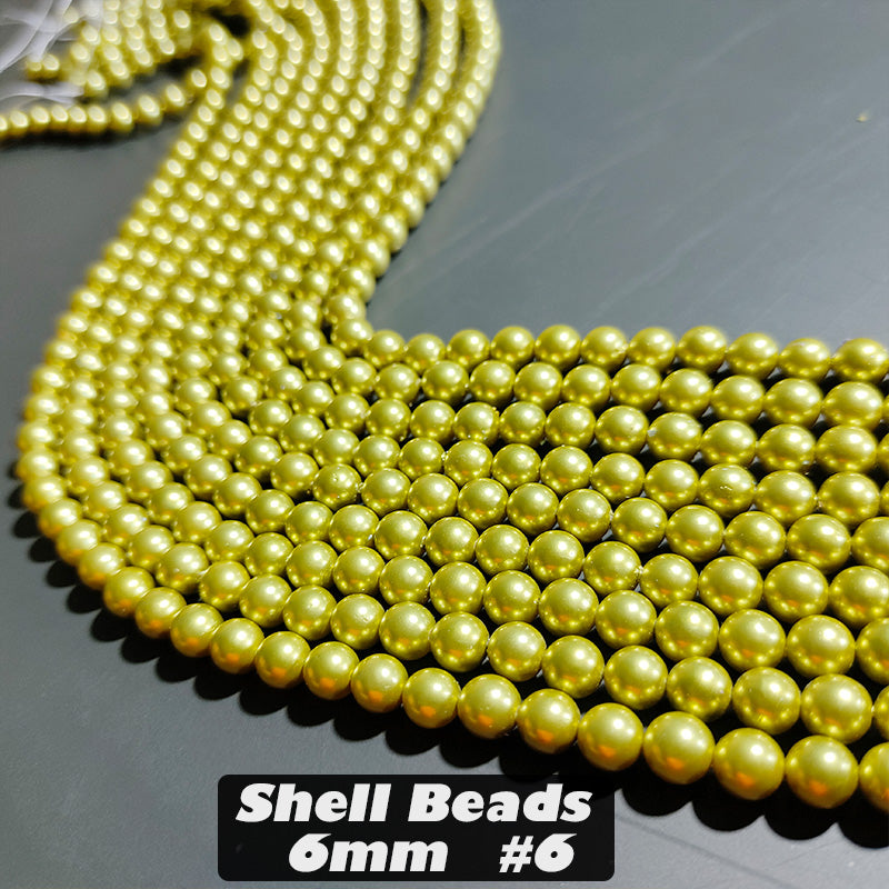 One Strip 6mm Shell Beads