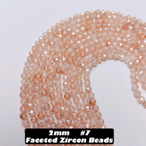 2mm Faceted Zircon Beads