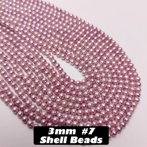One Strip 3mm Shell Beads