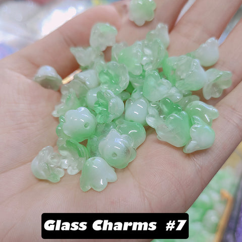 Glass Charms Lily of the valley  bogo