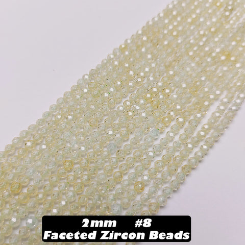 2mm Faceted Zircon Beads