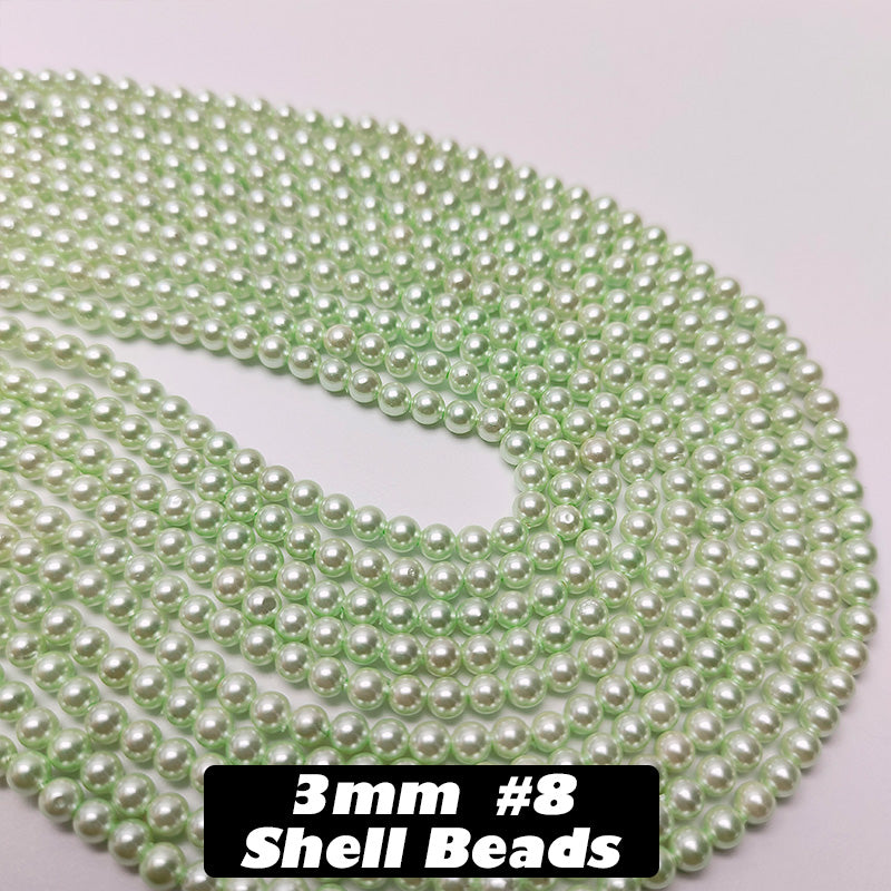 One Strip 3mm Shell Beads