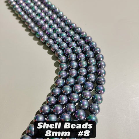 One Strip 8mm Shell Beads