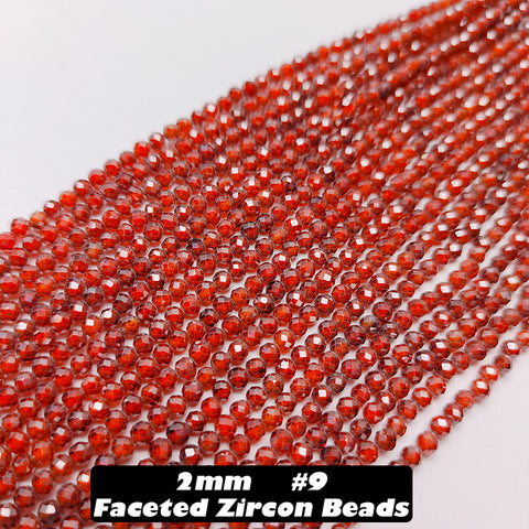 2mm Faceted Zircon Beads