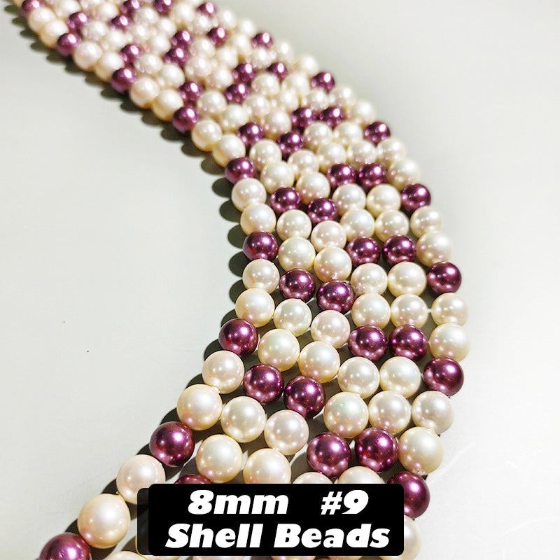 One Strip 8mm Shell Beads