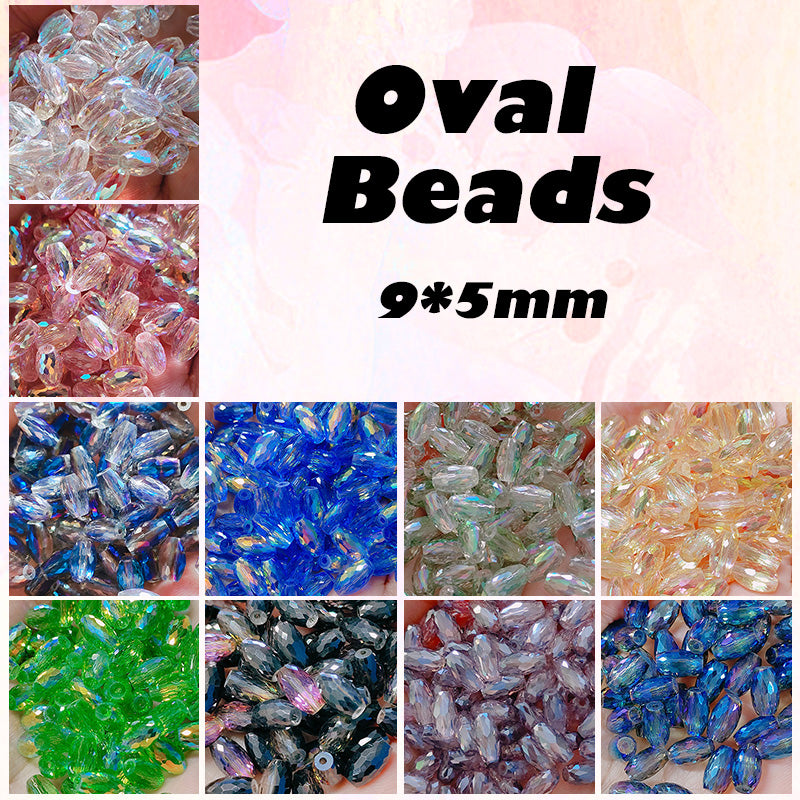 Oval Beads Glass Disco Beads