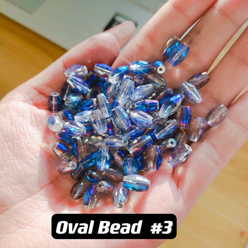 Oval Beads Glass Disco Beads