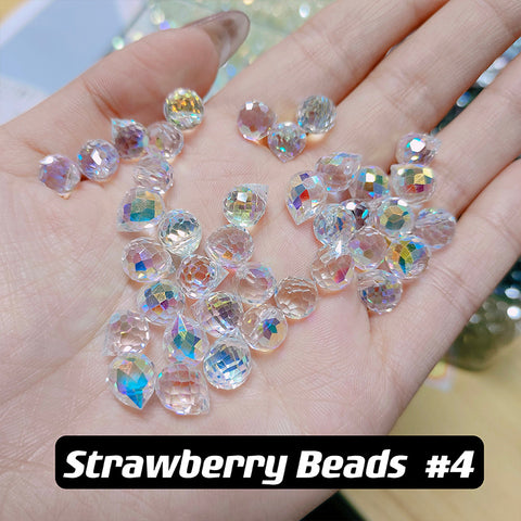 Strawberry Beads Glass Disco Beads