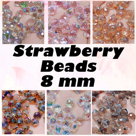 Strawberry Beads Glass Disco Beads