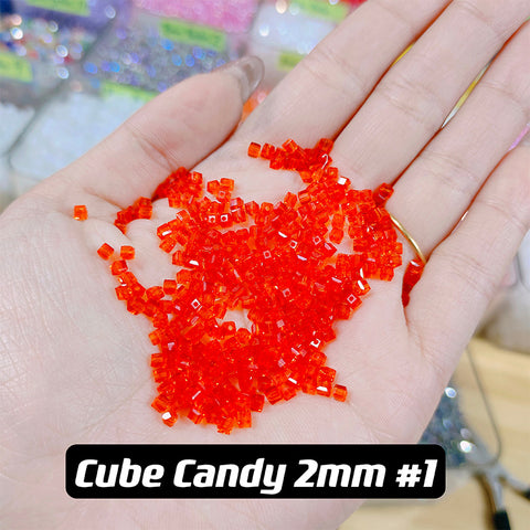 Cube Candy Beads Glass Disco Beads
