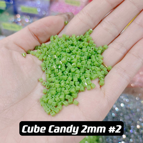 Cube Candy Beads Glass Disco Beads