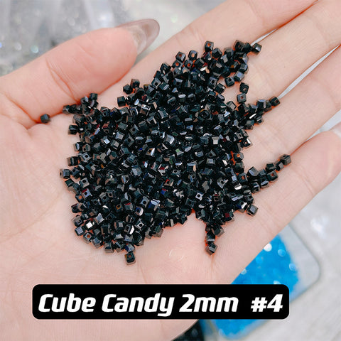 Cube Candy Beads Glass Disco Beads