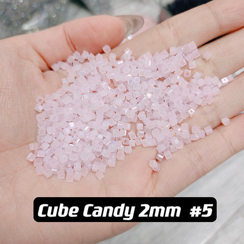 Cube Candy Beads Glass Disco Beads