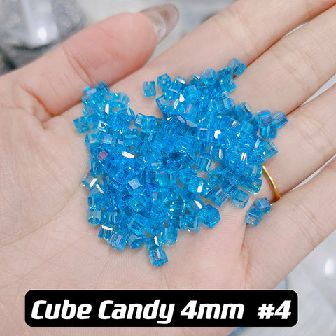 Cube Candy Beads Glass Disco Beads