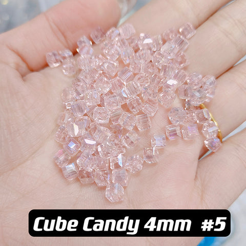 Cube Candy Beads Glass Disco Beads