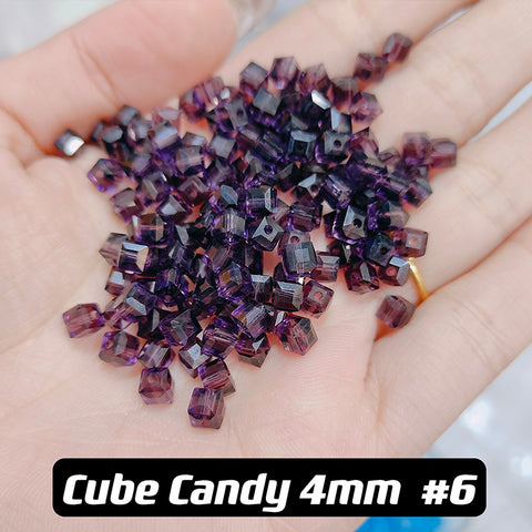 Cube Candy Beads Glass Disco Beads