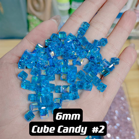 Cube Candy Beads Glass Disco Beads