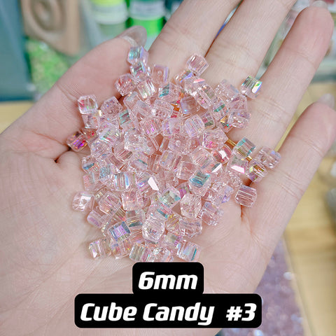 Cube Candy Beads Glass Disco Beads