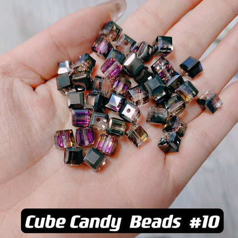 Cube Candy Beads Glass Disco Beads